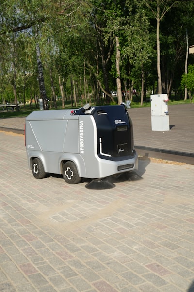 Robotic street sweeper. 