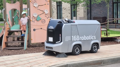 Robotic street sweeper. 