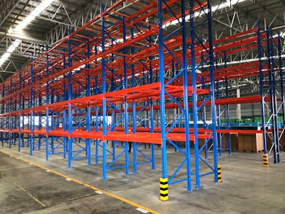 New pallet racking installed in a new facility. 