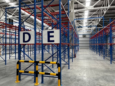 Pallet racking installation for warehouse. 