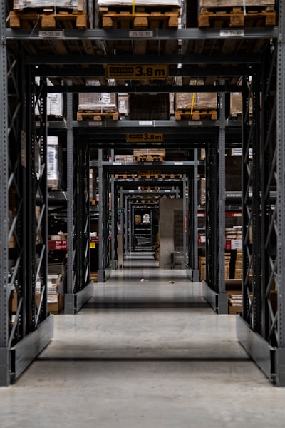 Warehouse racks in the material handling industry. 